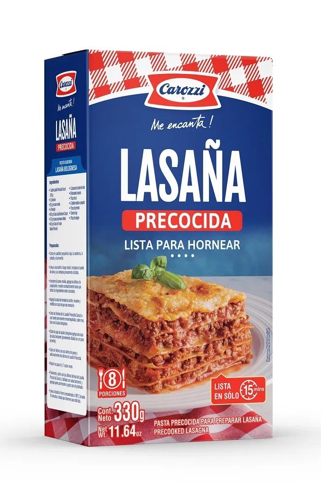 Lasaña Precocida Carozzi 330 g